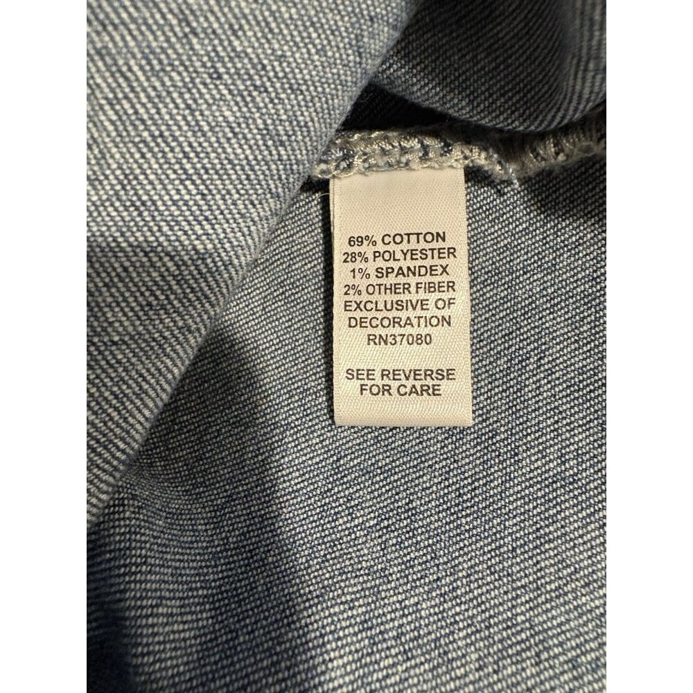 Est 1946 Blue Denim Prairie Vest Stretch Womens 18/20 With Beige Lace Trim Hem - Picture 5 of 5